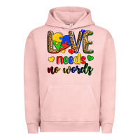 Pigment Salmon love needs no words Urban Hoodie - Zillion Design Studio