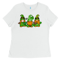 St Patricks Day Gnomes With Western Hearts And Shamrocks Ladies Tee | Teevron