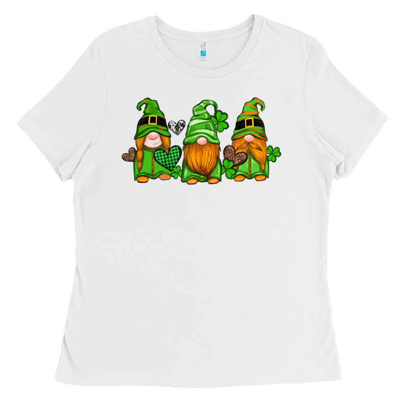 St Patricks Day Gnomes With Western Hearts And Shamrocks Ladies Tee by Artiststas | Teevron