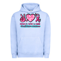 Pigment Grape Ice Peace Love Cure Breast Cancer Awareness Urban Hoodie - texasbilliewilder