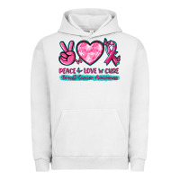 Pigment Lunar Rock Peace Love Cure Breast Cancer Awareness Urban Hoodie - texasbilliewilder