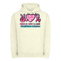 Pigment Pistachio Peace Love Cure Breast Cancer Awareness Urban Hoodie - texasbilliewilder