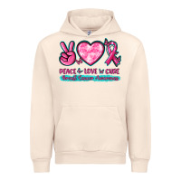 Sandshell Peace Love Cure Breast Cancer Awareness Urban Hoodie - texasbilliewilder
