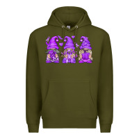 Army Green Domestic Violence Warrior Gnomes Premium Hoodie - texasbilliewilder