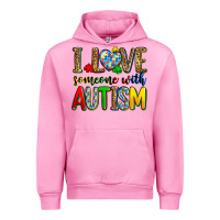 Fuchsia Pink i love someone with autism Urban Hoodie - Zillion Design Studio