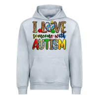 Heather Grey i love someone with autism Urban Hoodie - Zillion Design Studio
