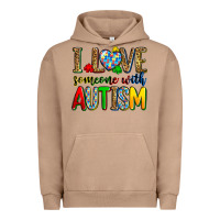 Pigment Burro i love someone with autism Urban Hoodie - Zillion Design Studio