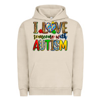 Pigment French Oak i love someone with autism Urban Hoodie - Zillion Design Studio