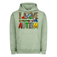 Pigment Oil Green i love someone with autism Urban Hoodie - Zillion Design Studio
