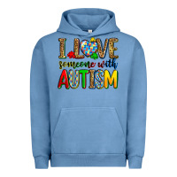 Pigment Pebble Blue i love someone with autism Urban Hoodie - Zillion Design Studio
