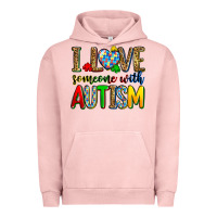 Pigment Salmon i love someone with autism Urban Hoodie - Zillion Design Studio