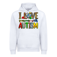White i love someone with autism Urban Hoodie - Zillion Design Studio