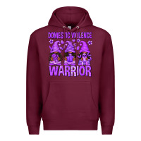 Burgundy Domestic Violence Warrior Afro Gnomes Premium Hoodie - texasbilliewilder