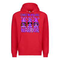 Red Domestic Violence Warrior Afro Gnomes Premium Hoodie - texasbilliewilder