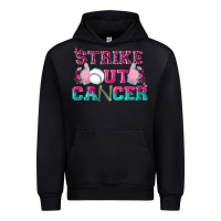 Black Strike Out Cancer Baseball Urban Hoodie - texasbilliewilder