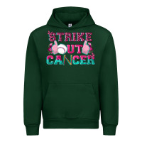 Forest Green Strike Out Cancer Baseball Urban Hoodie - texasbilliewilder
