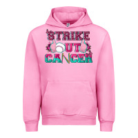 Fuchsia Pink Strike Out Cancer Baseball Urban Hoodie - texasbilliewilder