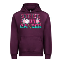 Mauve Wine Strike Out Cancer Baseball Urban Hoodie - texasbilliewilder