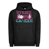 Pigment Black Strike Out Cancer Baseball Urban Hoodie - texasbilliewilder