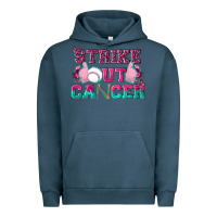 Pigment Midnight Navy Strike Out Cancer Baseball Urban Hoodie - texasbilliewilder