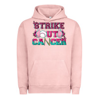 Pigment Salmon Strike Out Cancer Baseball Urban Hoodie - texasbilliewilder