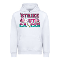White Strike Out Cancer Baseball Urban Hoodie - texasbilliewilder