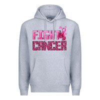 Heather Grey Fight Cancer Premium Hoodie - texasbilliewilder