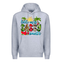 Heather Grey little miss sassy pants Premium Hoodie - Zillion Design Studio