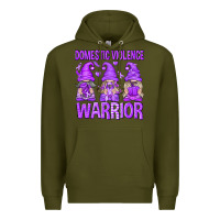 Army Green Domestic Violence Warrior Gnomes Premium Hoodie - texasbilliewilder