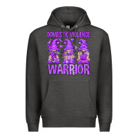Charcoal Heather Domestic Violence Warrior Gnomes Premium Hoodie - texasbilliewilder
