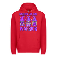 Red Domestic Violence Warrior Gnomes Premium Hoodie - texasbilliewilder