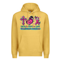 Antique Gold Faith Hope Cure Breast Cancer Awareness Premium Hoodie - texasbilliewilder