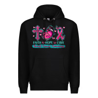 Black Faith Hope Cure Breast Cancer Awareness Premium Hoodie - texasbilliewilder