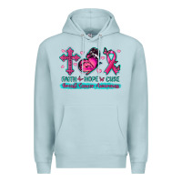 Blue Mist Faith Hope Cure Breast Cancer Awareness Premium Hoodie - texasbilliewilder