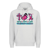 Dove Grey Faith Hope Cure Breast Cancer Awareness Premium Hoodie - texasbilliewilder