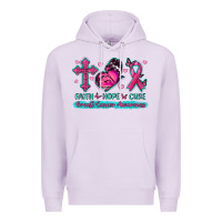 Lilac Faith Hope Cure Breast Cancer Awareness Premium Hoodie - texasbilliewilder