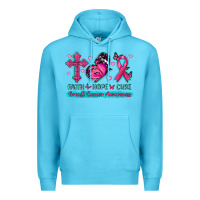 Ocean Blue Faith Hope Cure Breast Cancer Awareness Premium Hoodie - texasbilliewilder