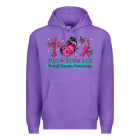 Purple Faith Hope Cure Breast Cancer Awareness Premium Hoodie - texasbilliewilder