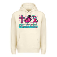 Sandshell Faith Hope Cure Breast Cancer Awareness Premium Hoodie - texasbilliewilder