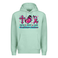Seafoam Faith Hope Cure Breast Cancer Awareness Premium Hoodie - texasbilliewilder