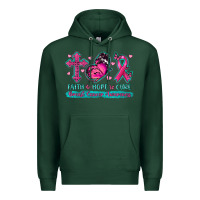 Sports Green Faith Hope Cure Breast Cancer Awareness Premium Hoodie - texasbilliewilder