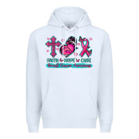 White Faith Hope Cure Breast Cancer Awareness Premium Hoodie - texasbilliewilder