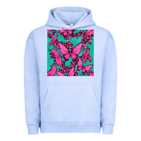 Pigment Grape Ice Pink Butterfly with Ribbon Cancer Urban Hoodie - texasbilliewilder