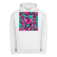 Pigment Lunar Rock Pink Butterfly with Ribbon Cancer Urban Hoodie - texasbilliewilder