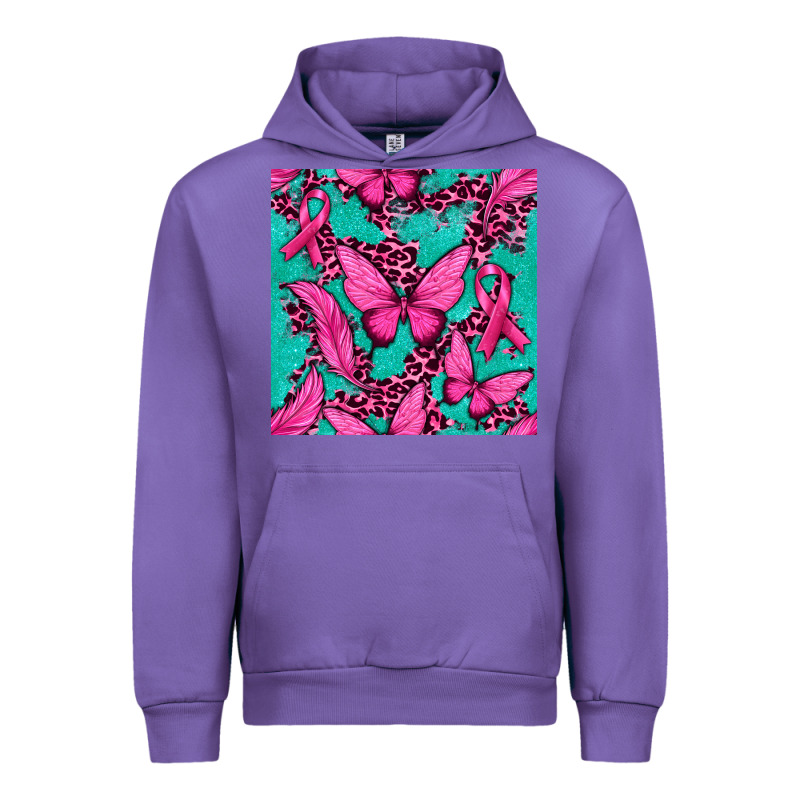 Pink Butterfly With Ribbon Cancer Urban Hoodie by texasbilliewilder | Teevron