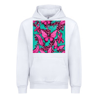 White Pink Butterfly with Ribbon Cancer Urban Hoodie - texasbilliewilder