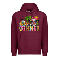 Burgundy hello summer cow Premium Hoodie - Zillion Design Studio