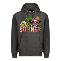 Charcoal Heather hello summer cow Premium Hoodie - Zillion Design Studio