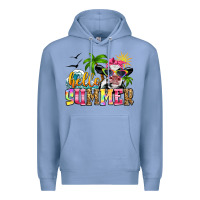 Colony Blue hello summer cow Premium Hoodie - Zillion Design Studio
