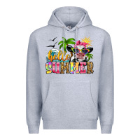 Heather Grey hello summer cow Premium Hoodie - Zillion Design Studio